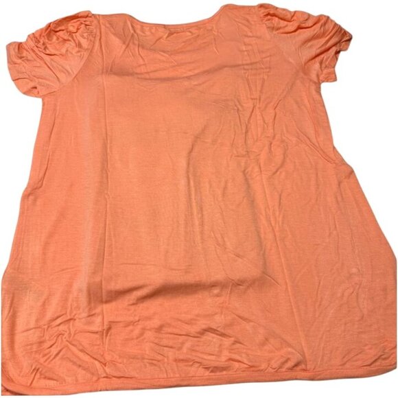 Studio 1886 Womens Ruched Sleeve Orange & Gray Floral Tops Size L (12-14) - Picture 6 of 8